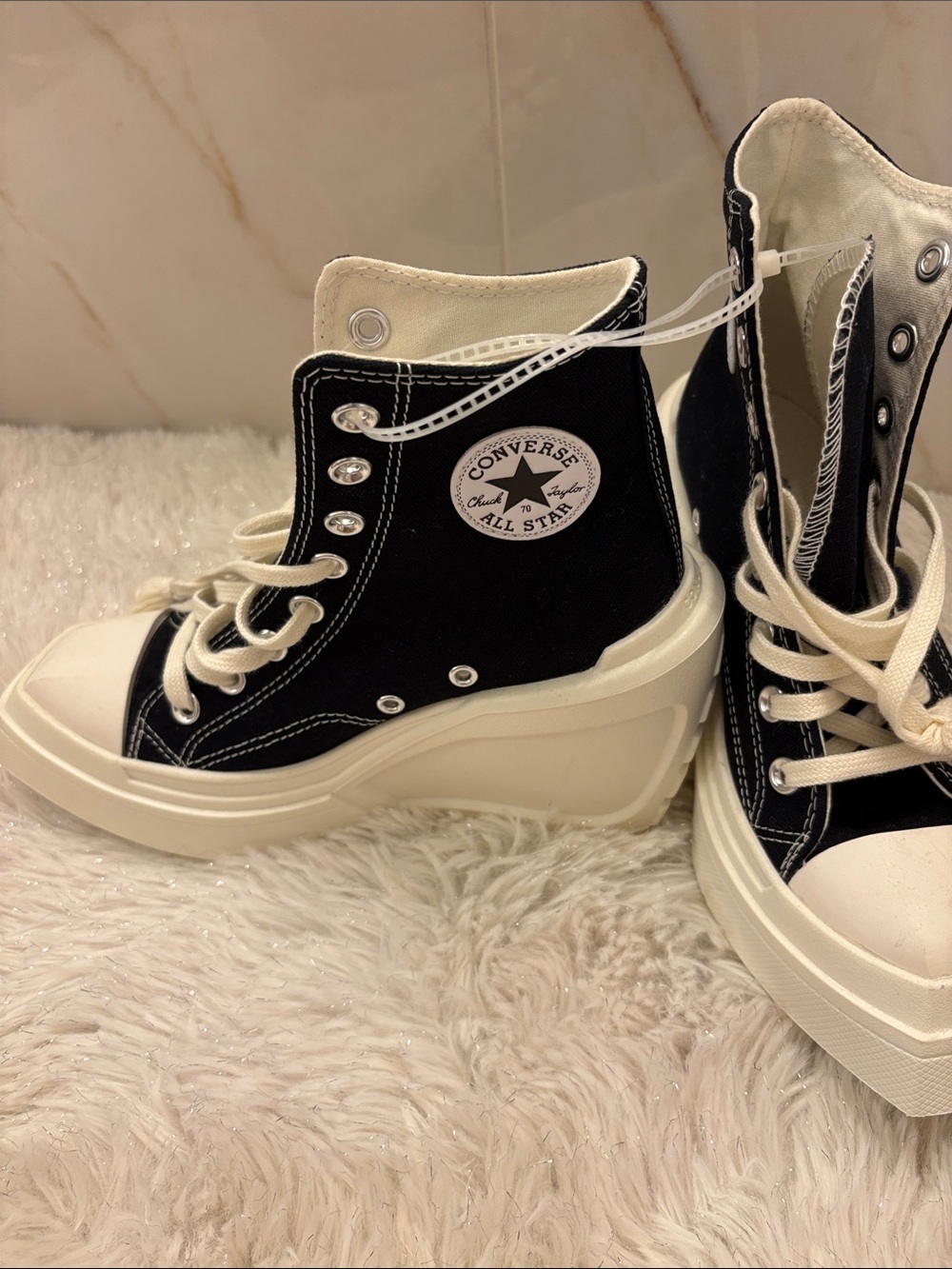 Converse Platform High-Top Sneakers in Black and Cream
